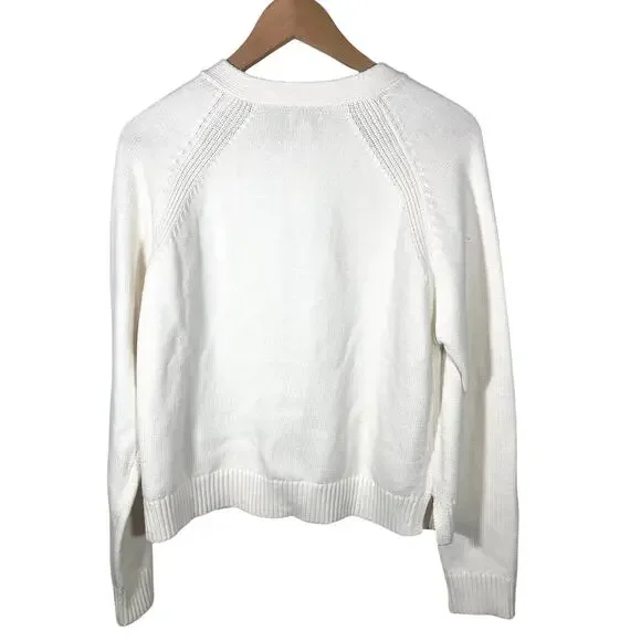 J.Crew Cream Cardigan NWT Soft Girl Balletcore Preppy Cozy Knit Size L - Picture 5 of 10